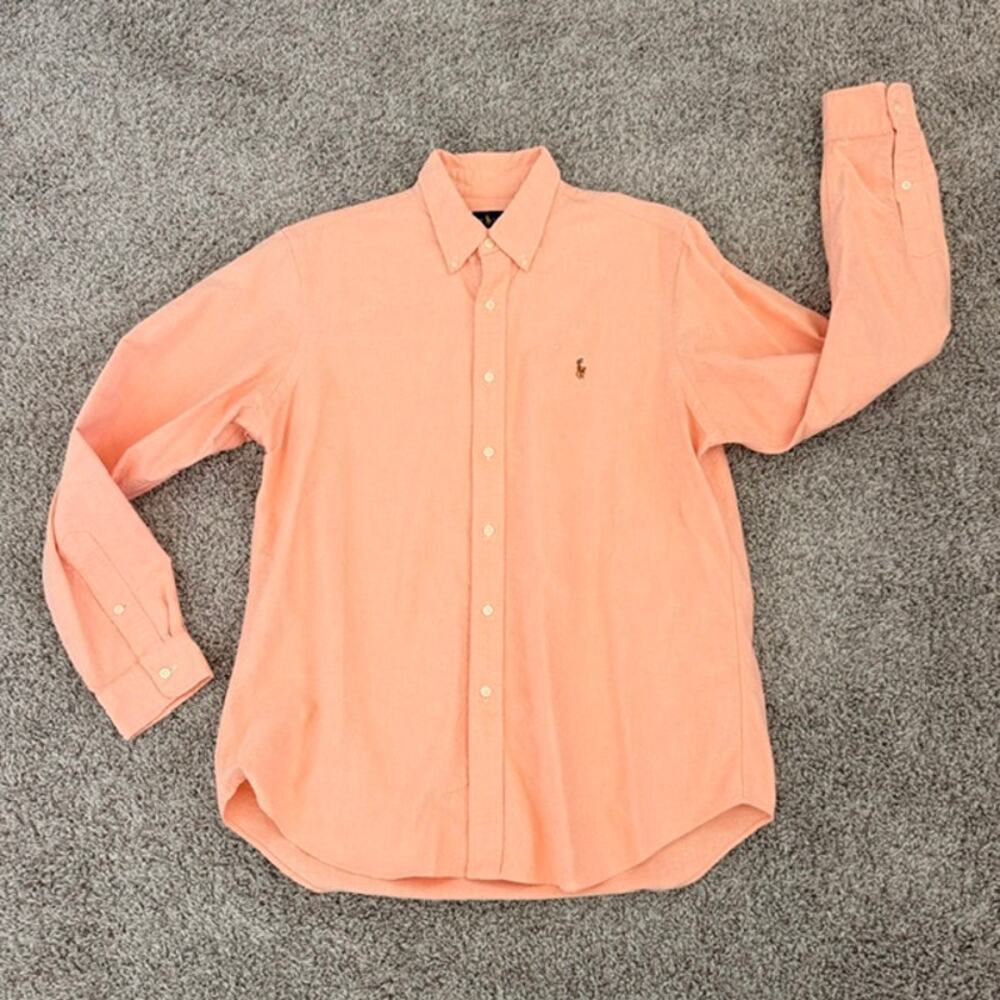 Ralph Lauren Shirt Long Sleeve 100% Cotton Button Down Oxford Cloth Men's‎ Large